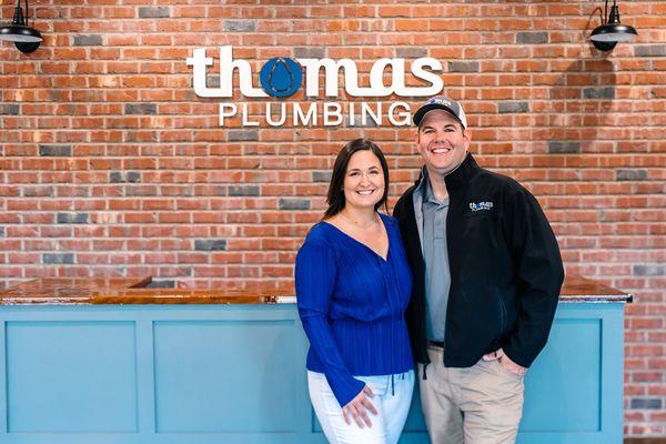 Thomas and Stephanie Mewherter, owners of Thomas Plumbing and Pipe Lining. Proudly serving Raeford, Aberdeen, Pinehurst & Southern Pines.