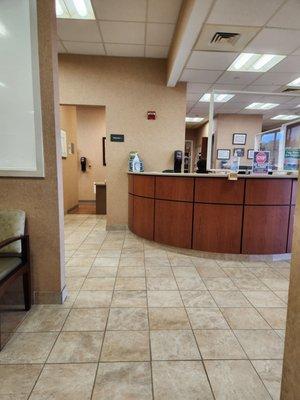 Inside reception and waiting area of Urgent Care