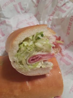 Really Jimmy John's I ordered a sub not a salad! Wow never again feeling ripped off.