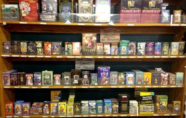 We have a wide selection of tarot decks, kits, and oracle cards.