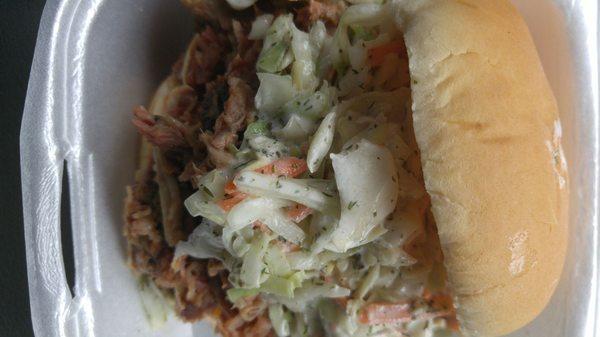 Pork sandwich with slaw