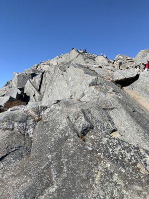 Sheer steep rock trail