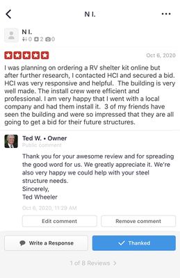 5-Star review posted 10/6/2020 that Yelp once again and sadly took off from our ratings as "Not recommended".