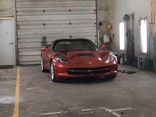 Clean and shiny corvette