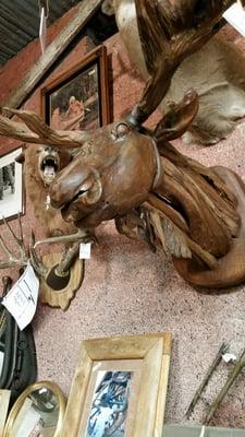 Carved Wooden Moose sculpture - yours for $695!