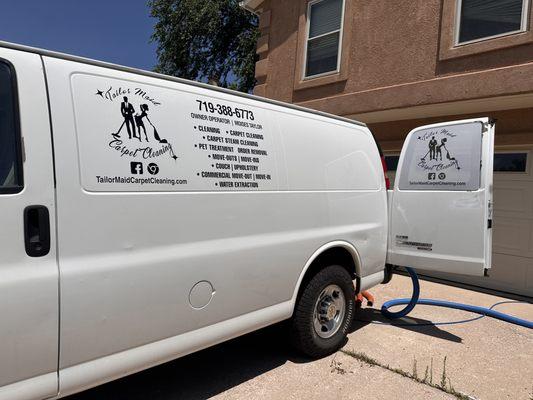 Truck mount carpet cleaning