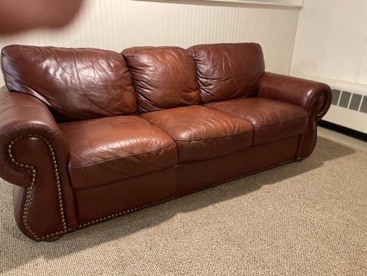 Leather sofa, love seat and reclining chair