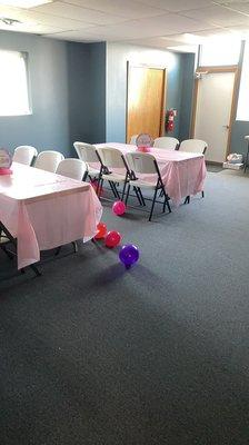 Party room. Tables & Chairs provided, contact our front desk for more info on how to book your party with us! (419)979-8674