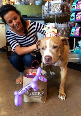 Tyson's birthday at Kriser's.  That is the smile of a happy dog!!