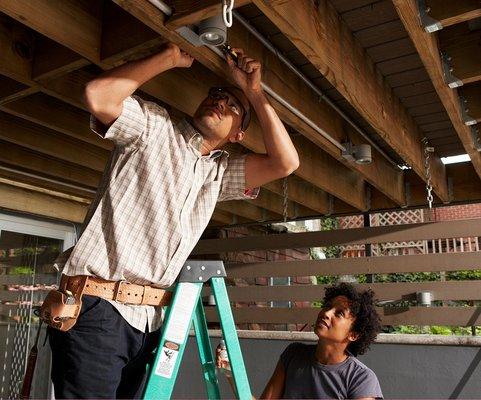 Patio roof installation