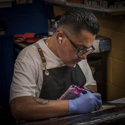 Cisco Tattooing Practice at Aloha Tattoos in Murray, Utah