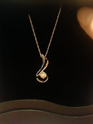 My new pendant from Grandma's engagement ring....LOVE