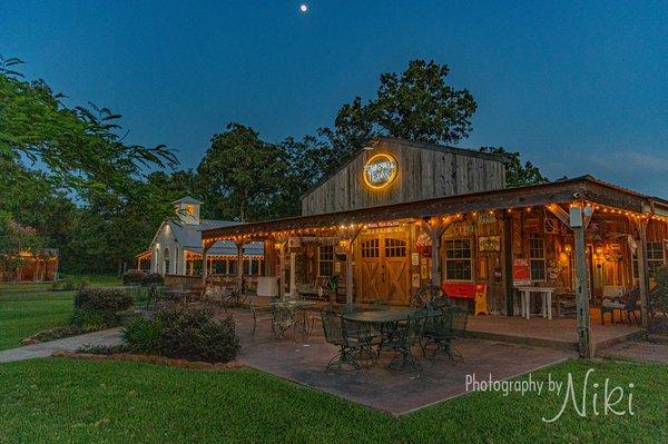 Lone Star Hall and our open-air chapel looking gorgeous as night!