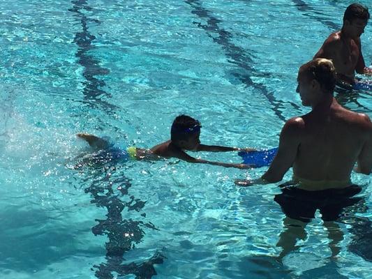 My youngest at his swimming lesson