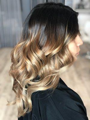 Wet balayage toner and style