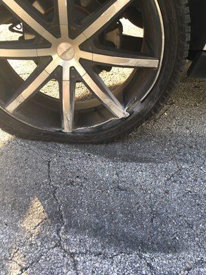 This is a picture of the back tire that Absolute Towing wants to wheel through Jacksonville!