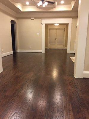 New hardwoods in entry and living