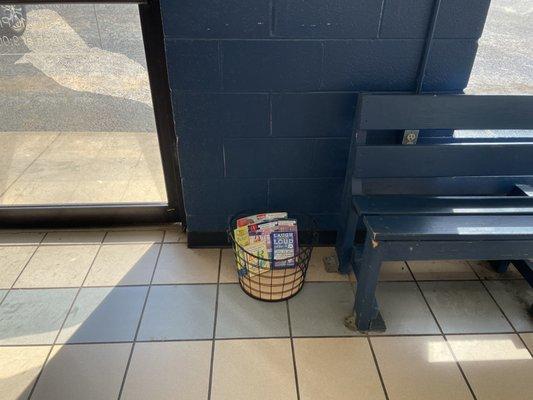 Basket with kids books