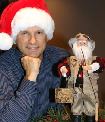 Christmas photo - Dr. Rodig loves to fish!