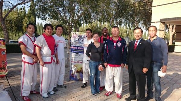 Irvine Shuai Jiao Martial Arts Team with Irvine City Mayor.