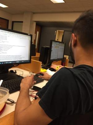 A UIC student taking advantage of the NEIU facilities.