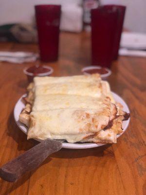 My wife remembers these Italian fries from her childhood. I would call them cheese bread. The menu calls them cheese fries now.