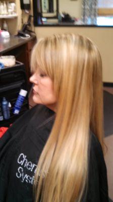 New blonde highlights and olaplaex shine