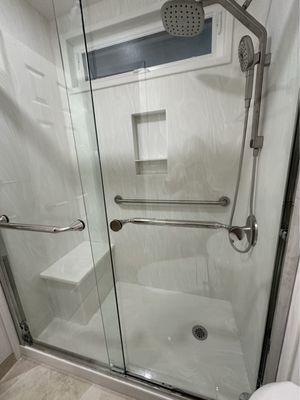 Master bath shower enclosure