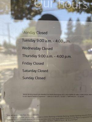 Guess hours changed only open 2 days a week