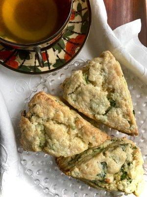 Lemon Spinach Feta Scones