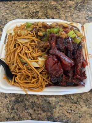 Kung Pao Chicken & BBQ Pork with all Chow Mein