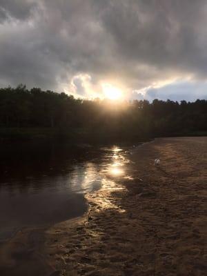 Beach at sunset.