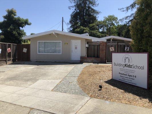 Street view of our preschool facility.  It may look small from the outside, but the size of our classrooms and playground will surprise you!