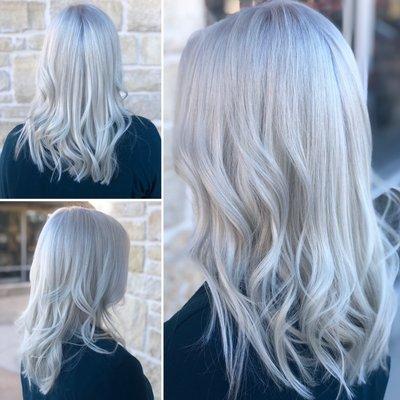 Icy blonde highlights by Sylvia!