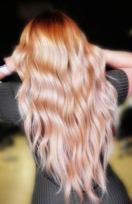 Peach toned Blonde for a temporary mood and vibe.