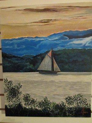 Sailing at Sun Set Oil on Canvas  16 X 20 Contact Studio for pricing