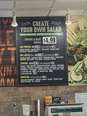 Build Your own salad menu