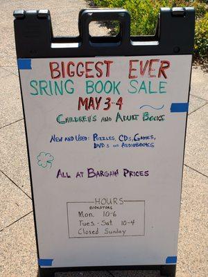 Spring book sale May 3-4, 2024