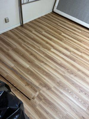 A luxury vinyl plank floor we installed