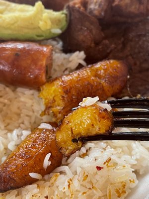 Sweet plantain in Bandeja Paisa