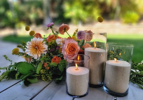 Sand granulated candles.