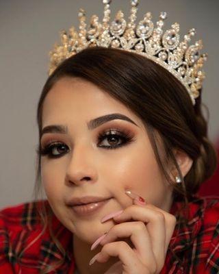 Quinceañera's makeup and hair