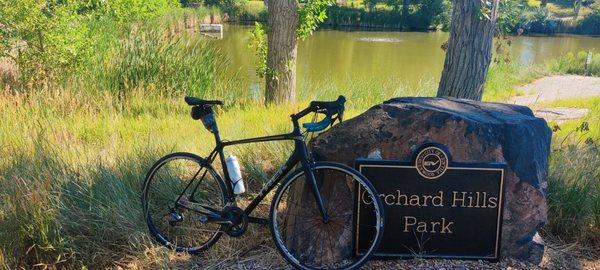 Bike with park sign