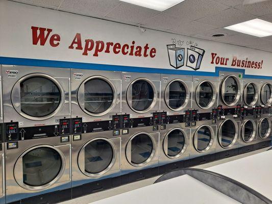 Our bank of dryers