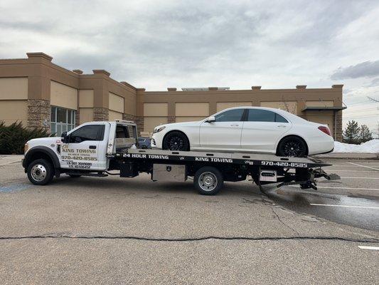 2019 s560 

There's a reason they Chose King Towing 
Luxury and exotic towing . Done the correct way damage free.