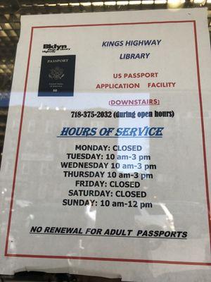 Passport service hours