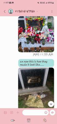 BEFORE AN AFTER WHAT THEY DID TO MY MOMS GRAVESITE