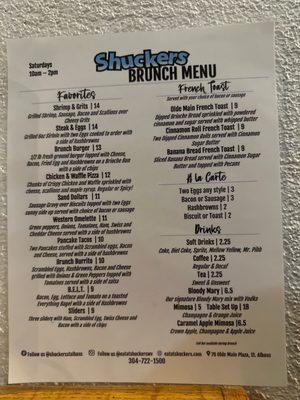 Brunch Menu