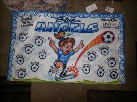 Airbrushed sports team Banners