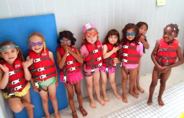 Our preschoolers learn to swim at the Stonestown Family YMCA!